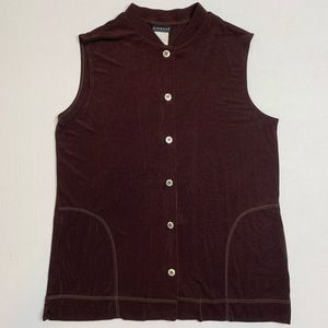 CITIKNIT Women’s slinky stretch button up tank top